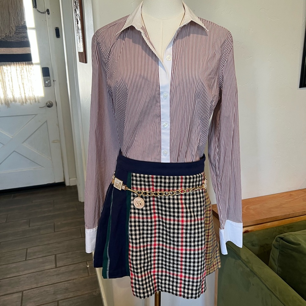 Rowing Blazers Navy and Plaid Mini Skirt - Picture 10 of 10